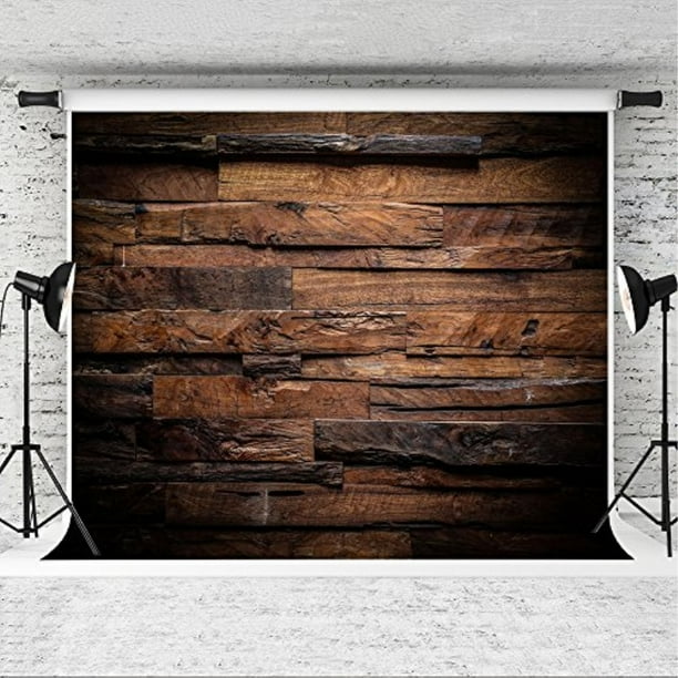 10x6.5 ft Seamlss Backdrop Brown Wood Photo Backgrounds Wood Wall No Wrinkle Photography Backdrops